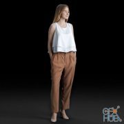 Young girl in top and trousers 3D-SCAN