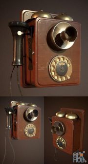 Vintage Wall Phone PBR