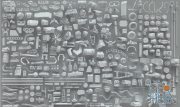 3DExport – 3D Kitbash – 268 metal piece parts