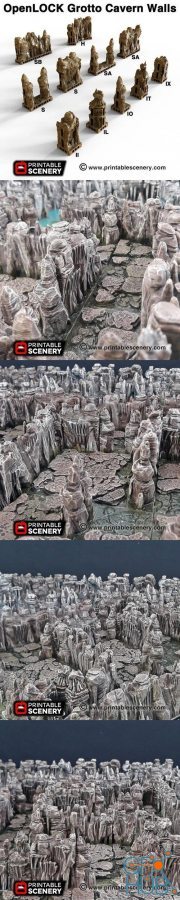OpenLOCK Grotto Cavern Walls – 3D Print