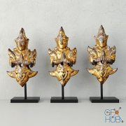 19th-C Thai Gilded Angels
