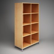 Office cupboard with open shelves