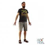 Animated Casual Man In Shorts