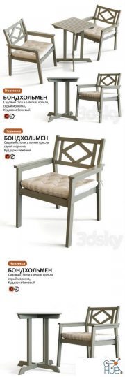 Garden table and chair IKEA BONDHOLMEN