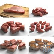 CGTrader – Tuna Meat Pack – Steak Raw Cooked Chopped Low-poly 3D model