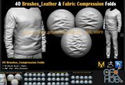 ArtStation Marketplace – 40 Brushes_Leather & Fabric Compression Folds