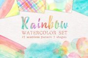 Creativemarket – Rainbow watercolor seamless pattern