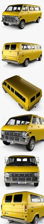 Ford E-Series Econoline Club Wagon 1971 Hum 3D