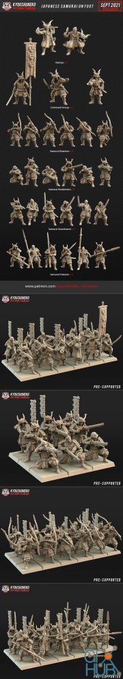 Kyoushuneko Miniatures Fantasy Japanese Samurai on Foot – 3D Print