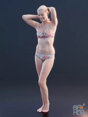 Woman Ina stands in lingerie (3d-scan)