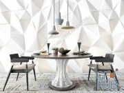 Modern fine dining table and chair combination