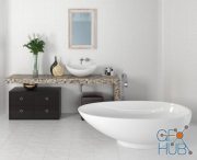 Bathroom sets with mosaic top