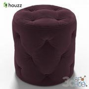 Stool Curves Tufted Round Ottoman, Purple by Houzz