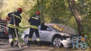 MotionArray – Firemen Extinguish Car On Fire 846930