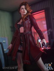 Daz3D, Poser: Sinful Nights Lingerie and Overcoat for Genesis 2 Female(s)