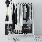 Modern clothes hanger IKEA Rigga with shoes