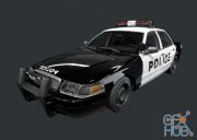 ArtStation Marketplace – Vehicle Police Car Low Poly Game Ready (UE4 File included)