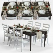 Crate&Barrel set with Christmas serving