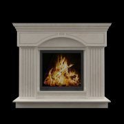 Beige marble fireplace portal
