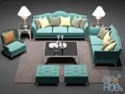 Turquoise living room furniture
