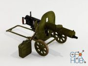 Maxim machine gun Low-Poly