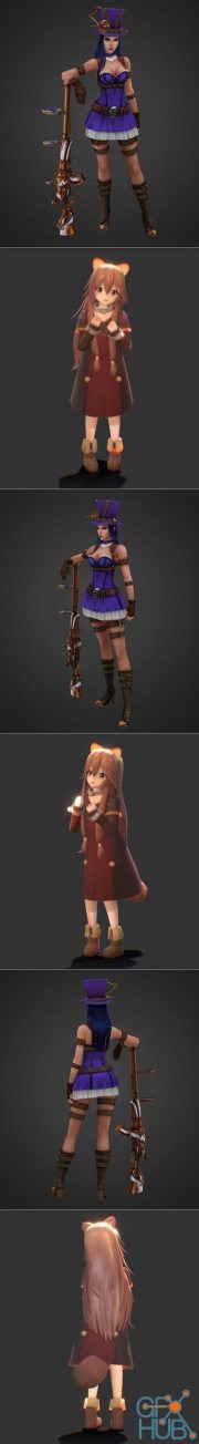 Riot art contest Caitlyn and Raphtalia 1k FOLLOWER – 3D Print