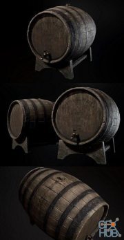 Old Wooden Wine Barrel PBR
