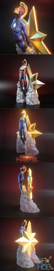 Captain Marvel blasting off – 3D Print