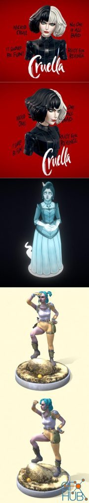 Cruella and Eleanor Faraday and Bulma (older) - Dragon Ball – 3D Print