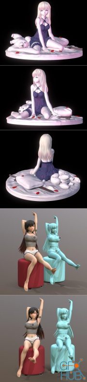 Saber Alter and Stretch Lazily – 3D Print