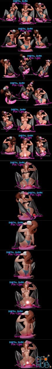 Digital Dark Pin-Ups - Hilda with two NSFW versions and FUTA – 3D Print