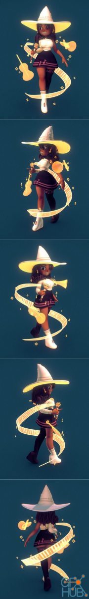 Jazmin - The music witch – 3D Print