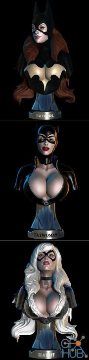Batgirl and Catwoman and Black Cat Bust – 3D Print