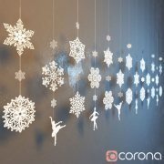 Decoration with ballerinas and snowflakes