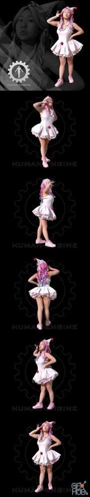 Lily in Pink Clown Costume Female Scan
