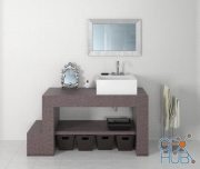 Stone stand with square sink