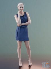 Woman Ina in blue dress (3d-scan)
