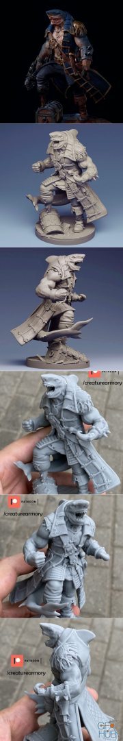 Shark-Man Captain – 3D Print