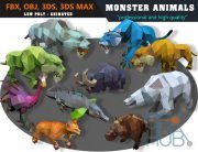 Cubebrush – Animal Cartoon Monster Collection 01 Animated