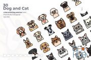 30 Dog and Cat Vector Icons (EPS)