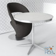 Modern chair and round table