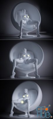 Sexy nude girl sitting – 3D Print