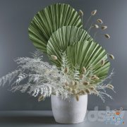 Bouquet with fern and lagurus