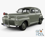 Hum 3D Ford V8 Super Deluxe Tudor Sedan Army Staff Car 1942