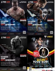 8 Fitness/Gym/Health/Sport PSD Flyer Template Collection