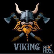 Scandinavian Viking and weapon grunge illustration (EPS)