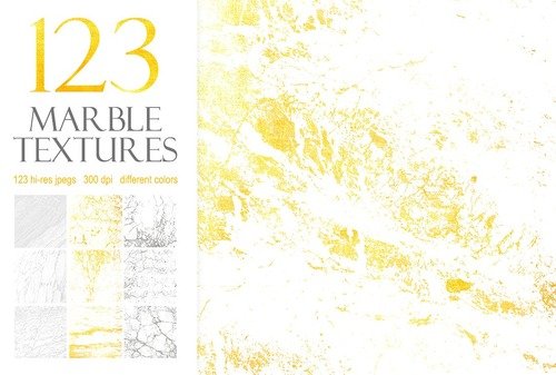 Creativemarket – 123 Marble White Gold Textures