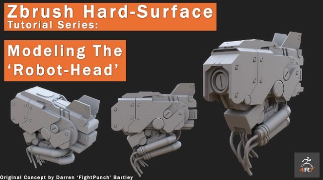 Gumroad – Zbrush 4R7 ‘ Robot Head’ modeling tutorial series