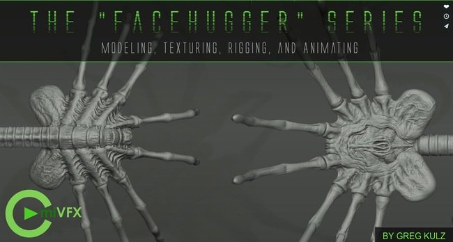 cmiVFX – The Facehugger Series Modeling Texturing Rigging and Animating