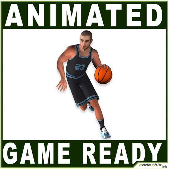 TurboSquid – White Basketball Player Animated – Game Ready